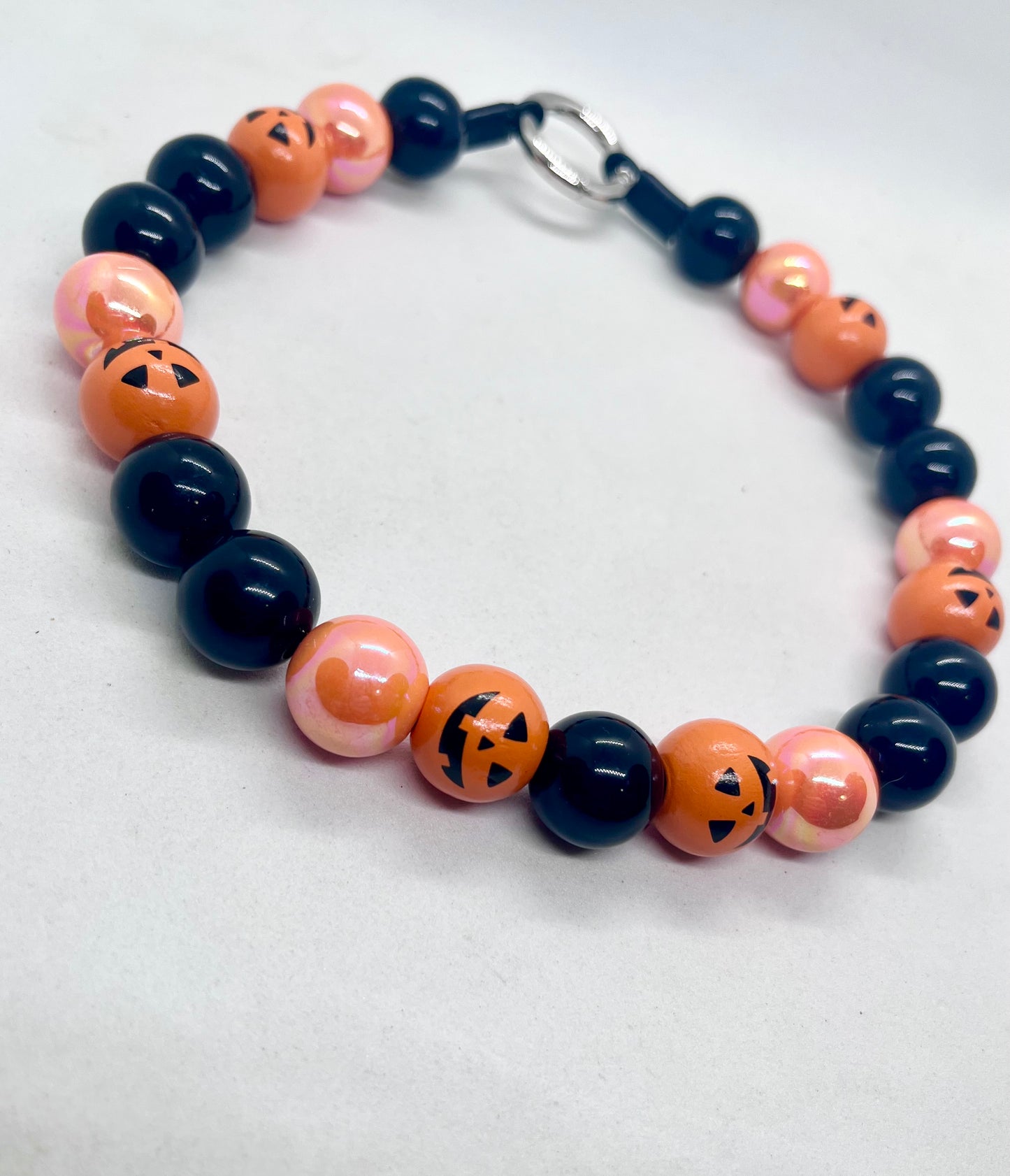 Halloween 'Pumpkin Pawty ' Pumpkin Orange Beaded Dog Collar