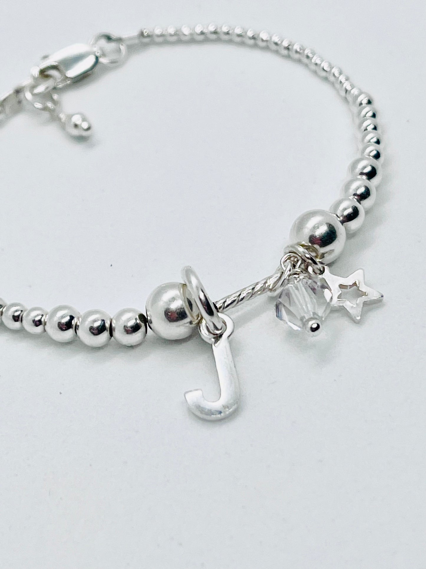 925 sterling silver 'Twist Ball' bead charm bracelet