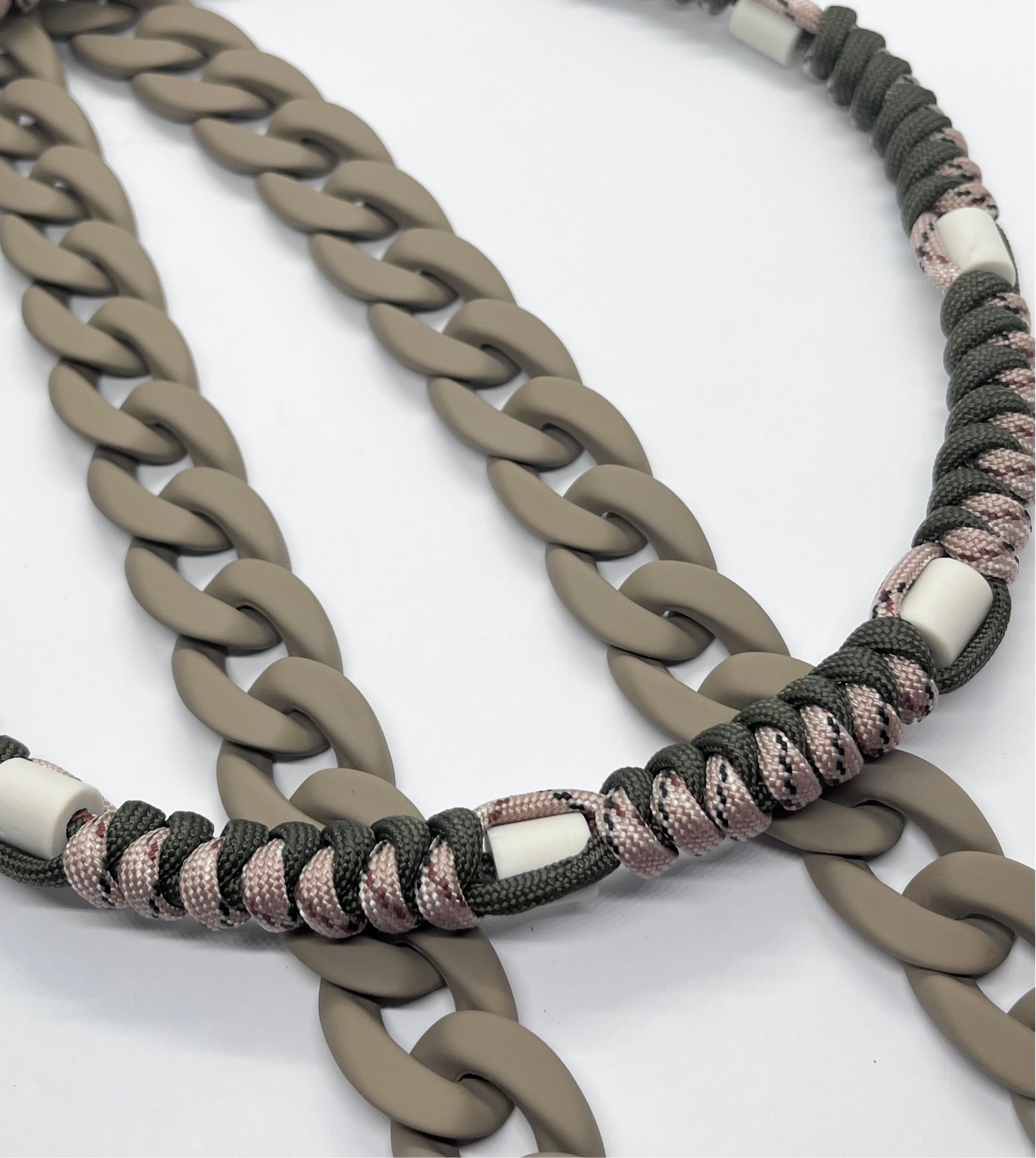 Paracord EM collar khaki army green & desert camouflage ceramic pet collar fleas & tick prevention