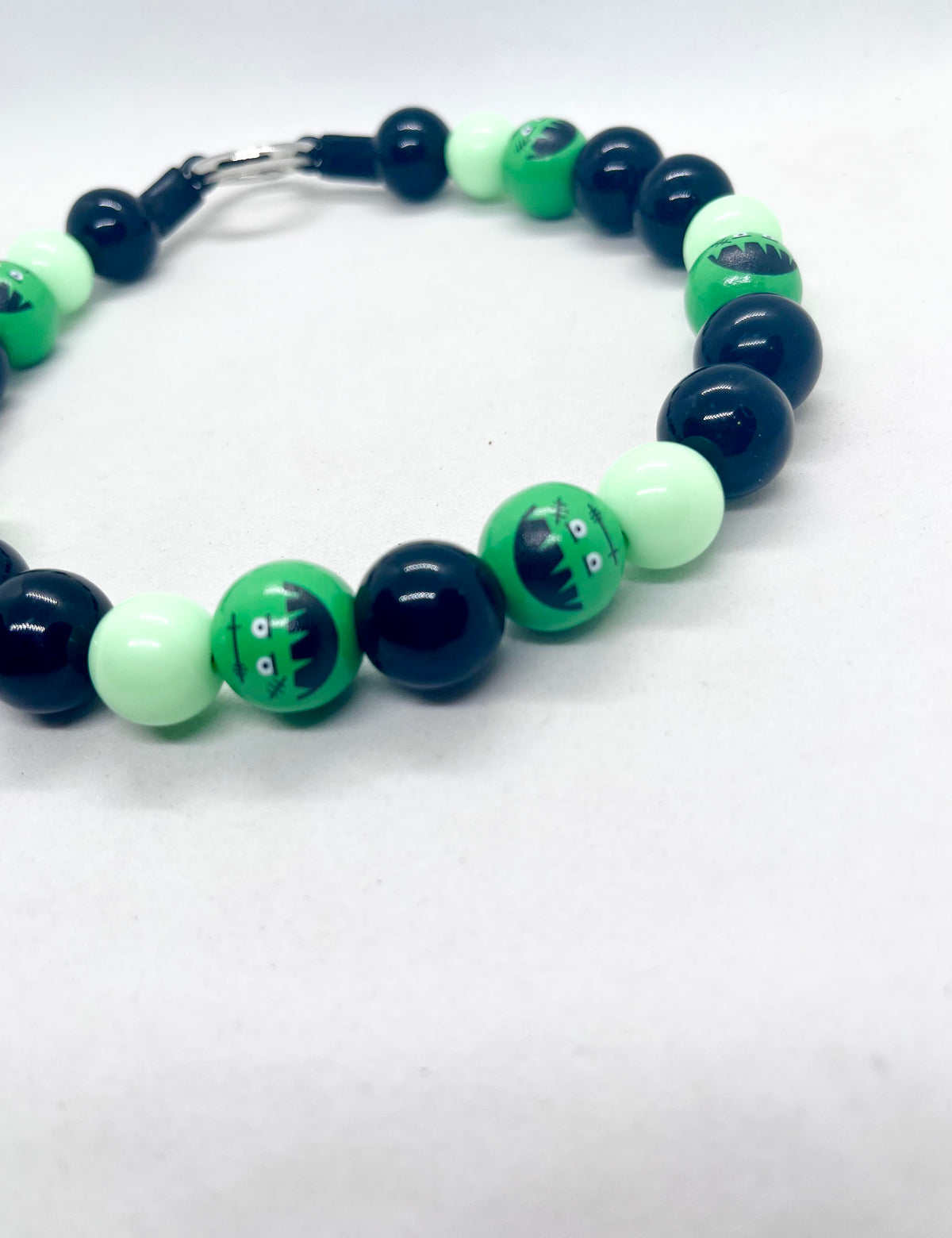 Halloween Collection  'Monster Mash' Green Frankenstein Beaded Dog Collar