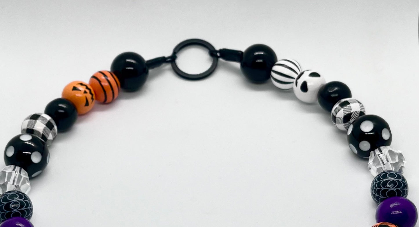 HALLOWEEN 'Witch Please' Beaded Personalised Dog Collar
