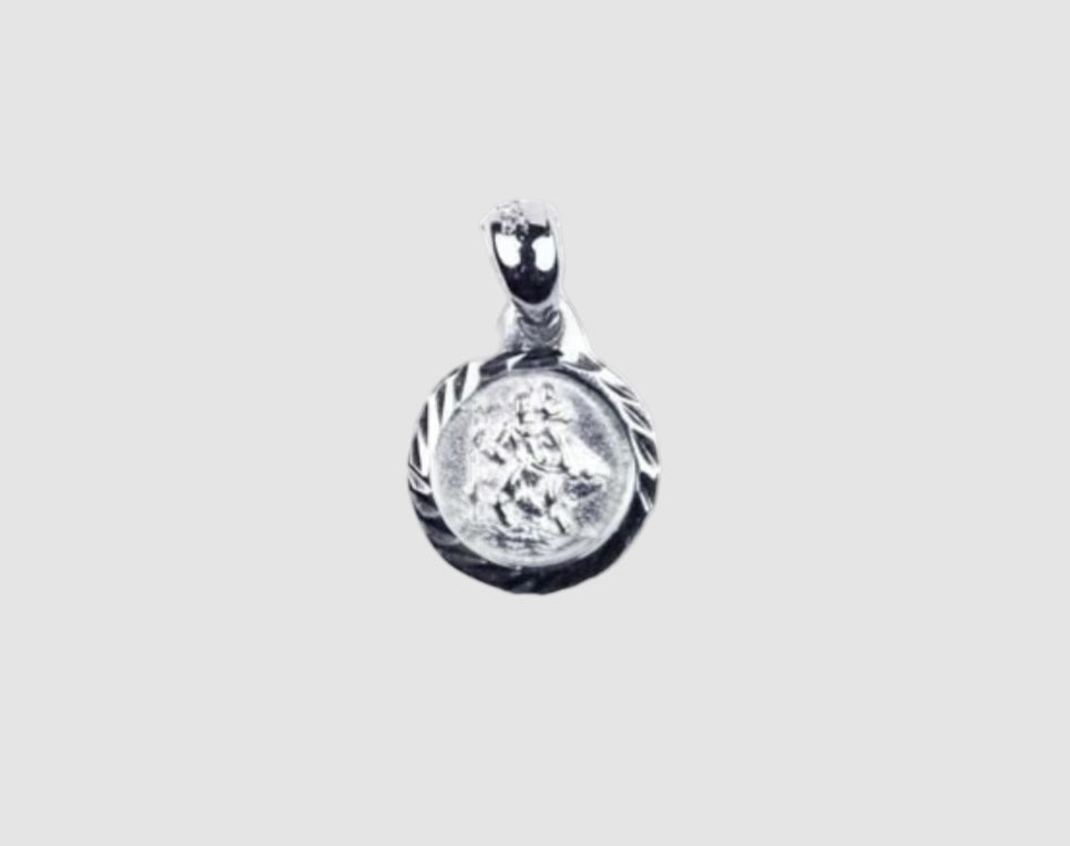 925 sterling silver ST CHRISTOPHER diamond cut charm