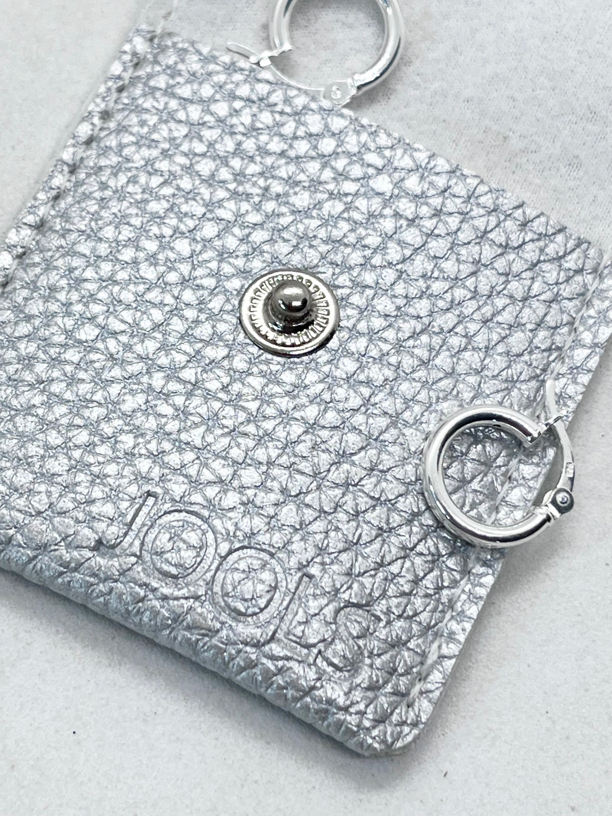 Personalised Silver Textured PVC Jewellery Gift Pouch with Blind Embossed Name or Initials