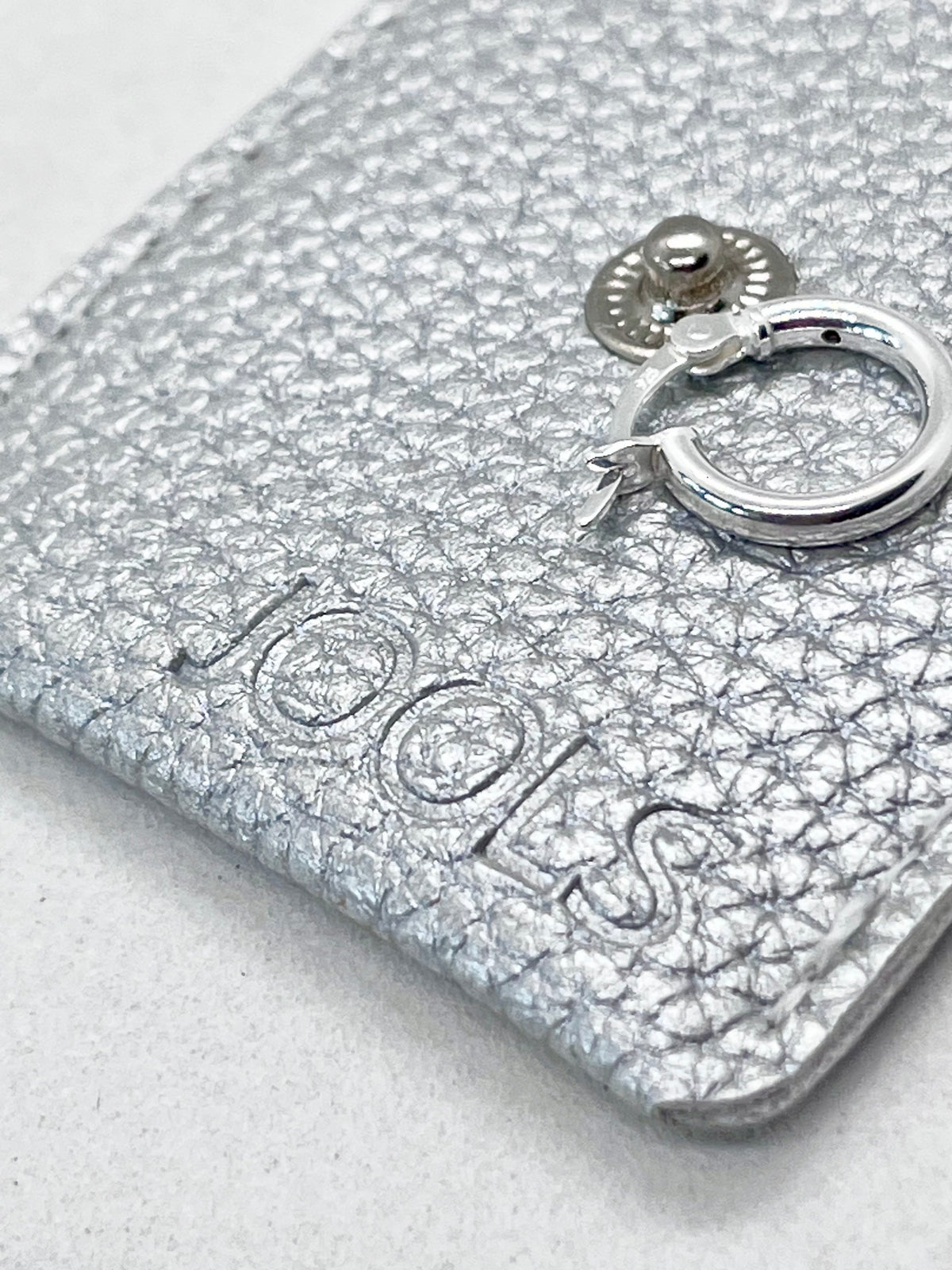 Personalised Silver Textured PVC Jewellery Gift Pouch with Blind Embossed Name or Initials