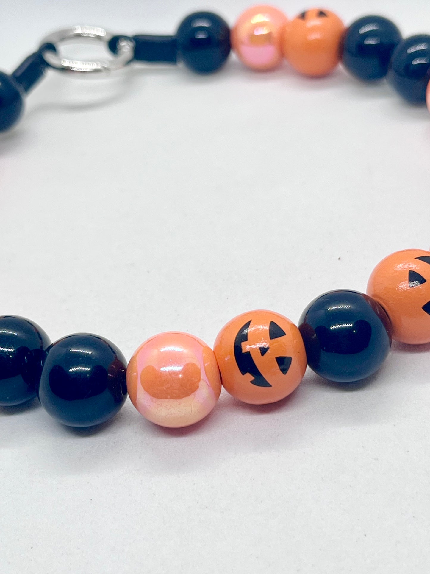Halloween 'Pumpkin Pawty ' Pumpkin Orange Beaded Dog Collar