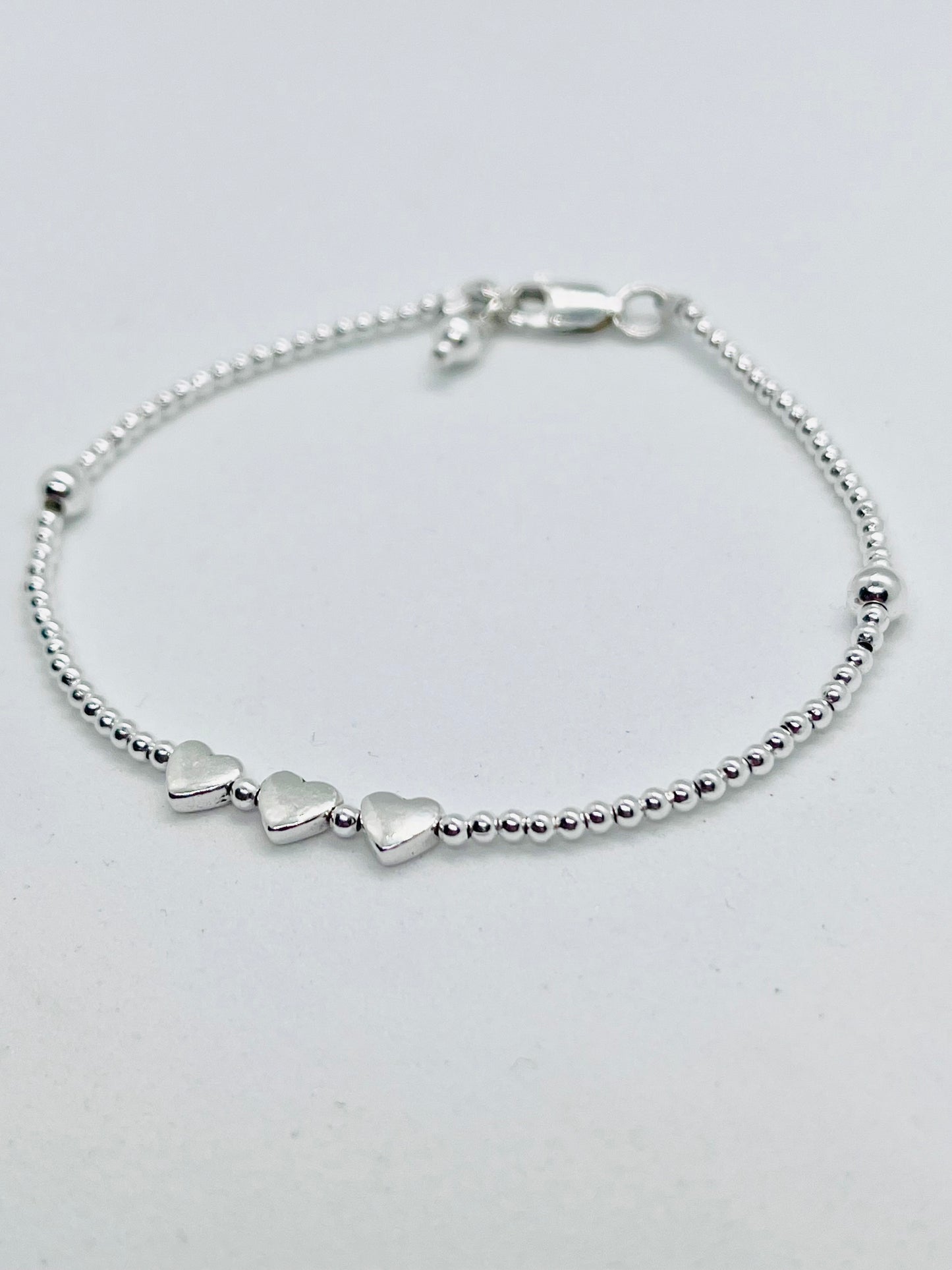 925 sterling silver 'Heartbeats' bead charm bracelet