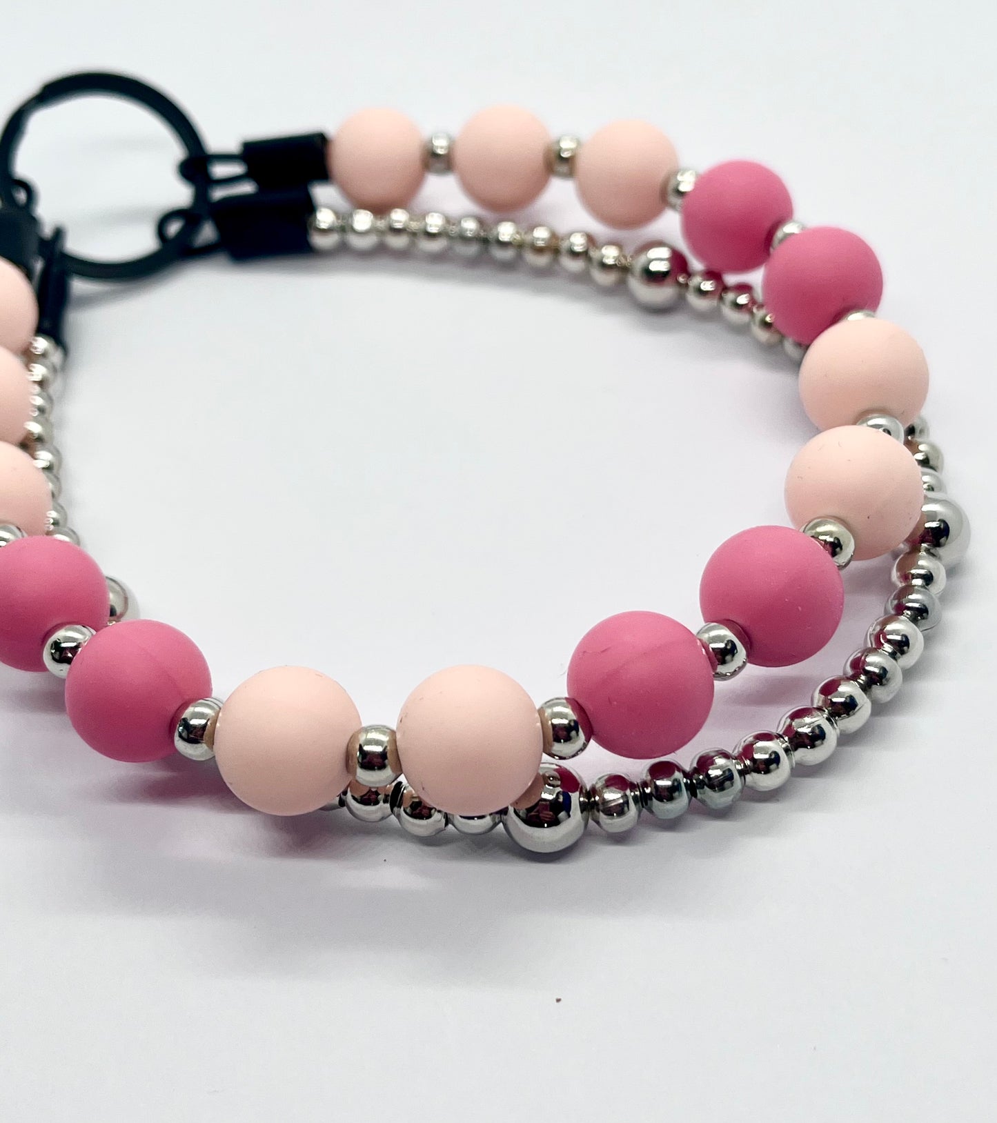Extra Always Pink Beaded Dog Collar - Mix & Match Silver Ball Chain Set