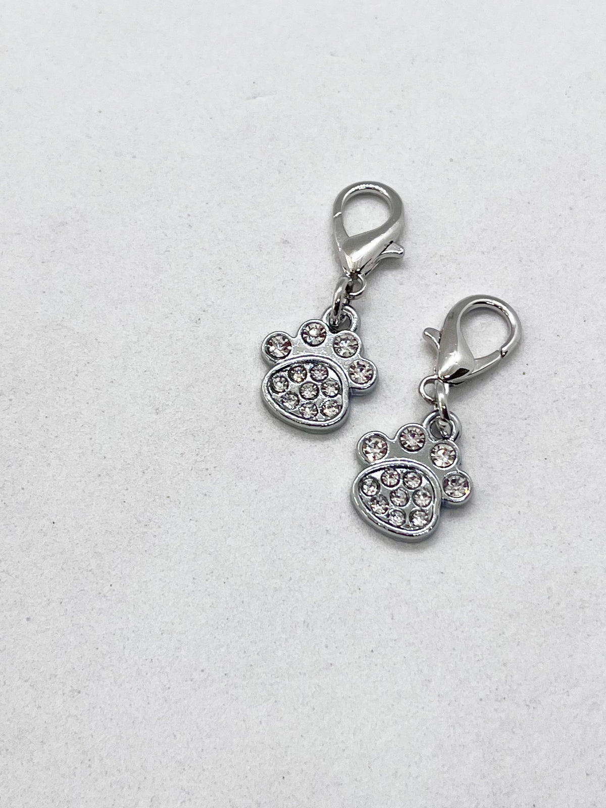 PAWS Rhinestone Paw Collar Keychain Charm