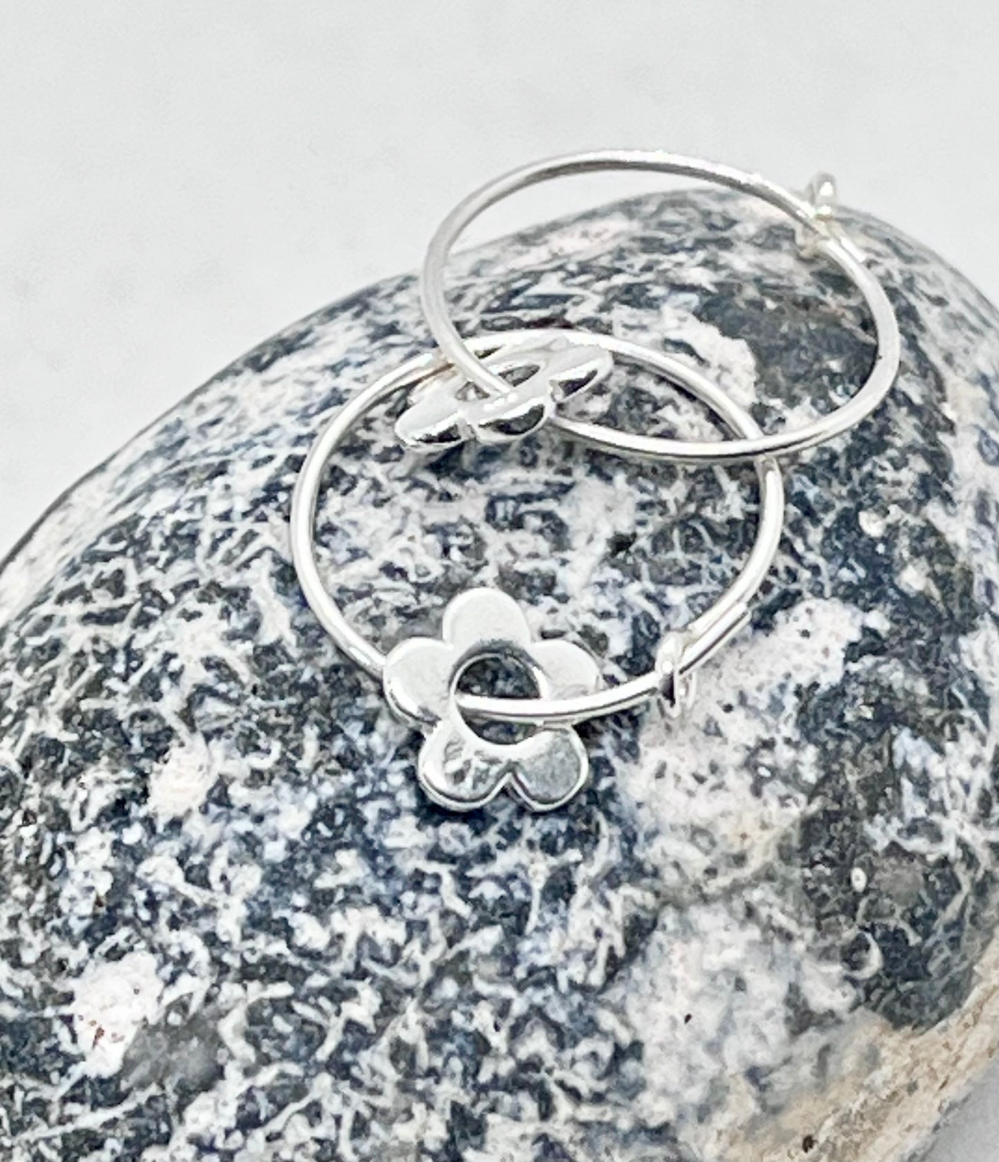 'Forever Flowers' Gold, Silver & Mixed Metal Hoop Earrings 15mm