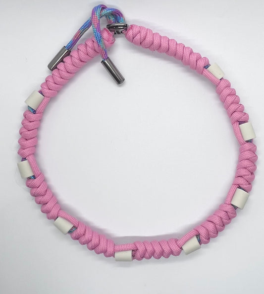 Simply Pink Paracord EM ceramic pet collar fleas & tick prevention